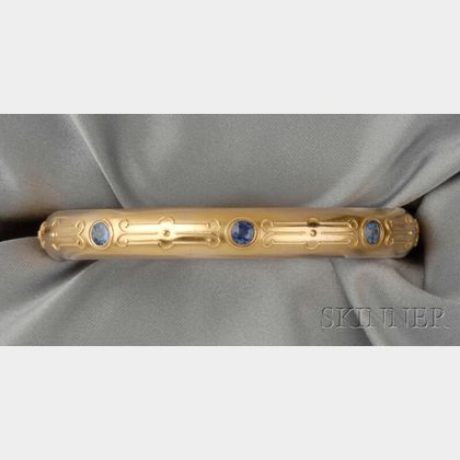 Antique 14kt Gold and Sapphire Bangle