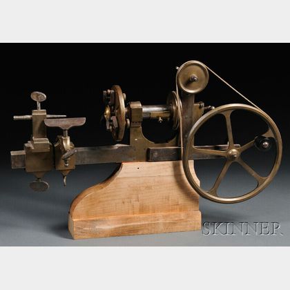 Pulley-driven Brass and Iron Watchmaker's Mandrel