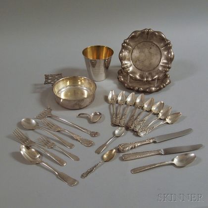Group of Mostly Silver Tableware and Flatware