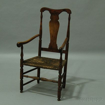 Queen Anne Country Maple Armchair