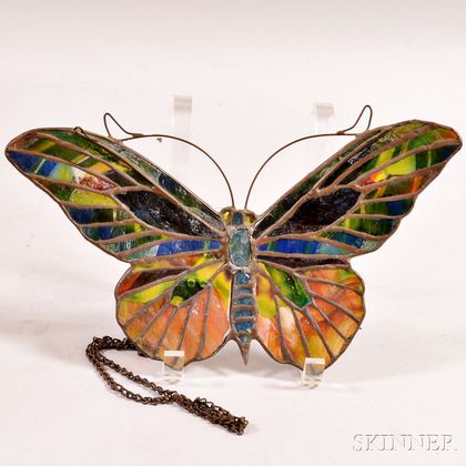 Stained Glass Moth-form Lamp Screen