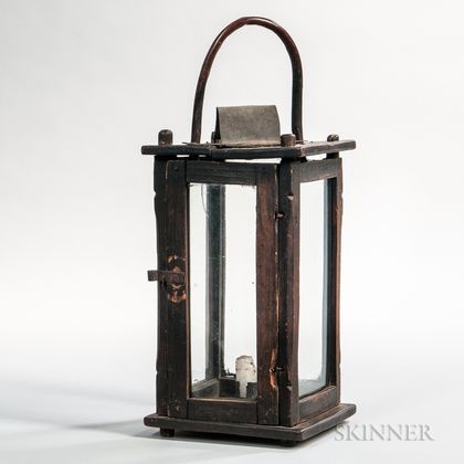 Wood and Glass Barn Lantern
