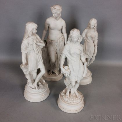 Four Large Parian Figures
