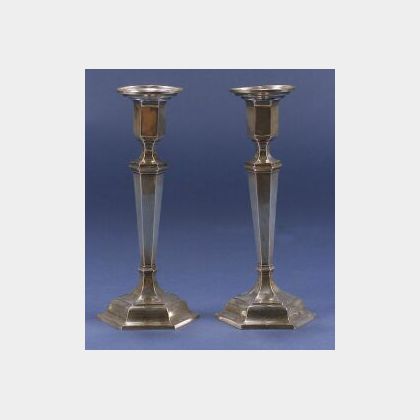 Pair of Classical Revival Sterling Candlesticks