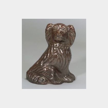 American Stoneware Figure of a Seated Spaniel