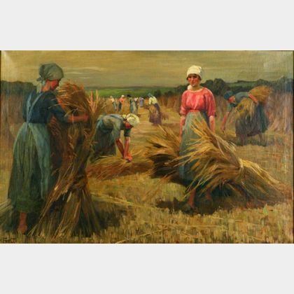 Martin Frost (German, 1875-1928) Gathering Grain