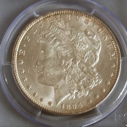 1894 Morgan Dollar PCGS MS62 Rated. Estimate $3,000-4,000