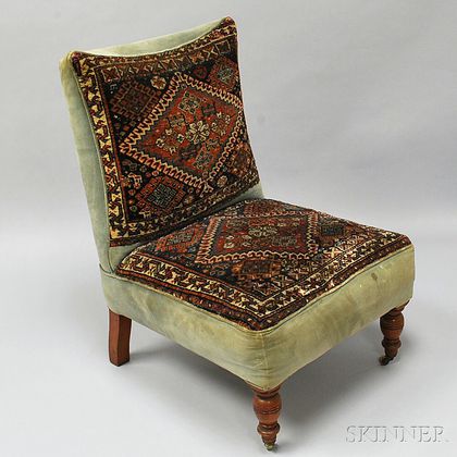 Regency-style Upholstered Slipper Chair