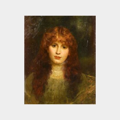 Jean Joseph Benjamin Constant (French, 1845-1902) Portrait of a Redhead