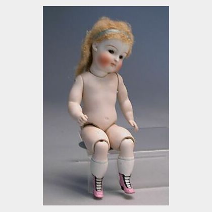 Sold at auction Large Kestner All Bisque Doll with Jointed Knees 