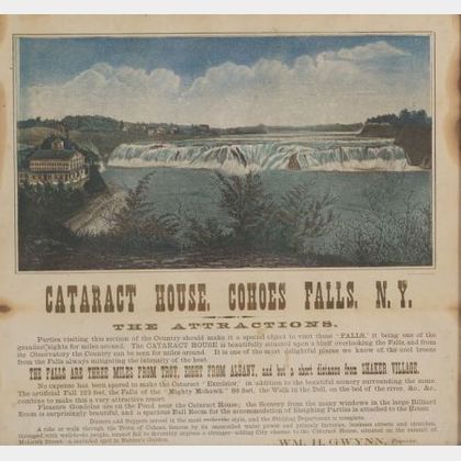 "CATARACT HOUSE, COHOES FALLS, N.Y." Framed Lithograph Broadside