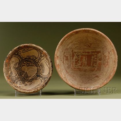 Two Pre-Columbian Polychrome Pottery Bowls
