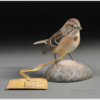 Jess Blackstone Carved and Painted Miniature Tree Sparrow Figure