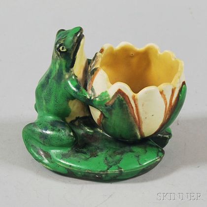 Weller Pottery Coppertone Glazed Figural Frog Vase
