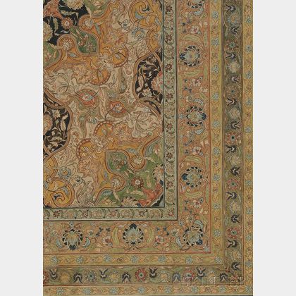 Anglo-American School, 19th/20th Century Study of a Persian Rug Design, Probably Tabriz