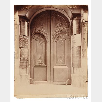Eugène Atget (French, 1857-1927) Two Photographs: Door of the Hôtel d'Epernon, 110 rue Vielle du Temple