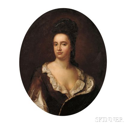 School of Godfrey Kneller (British, 1646-1723) Bust-Length Portrait of Princess Anne