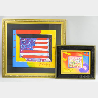 Two Framed Peter Max (New York, b. 1937) Mixed Media Works