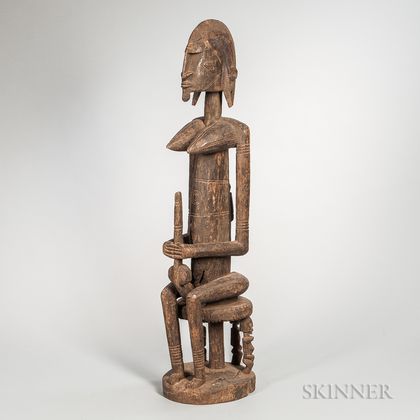 Large Dogon-style Carved Wood Figure