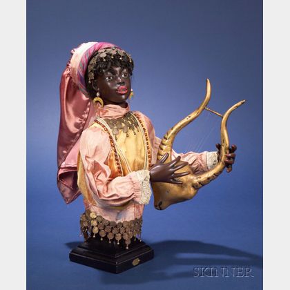 Gustave Vichy Automaton Bust of a Moroccan Harpist