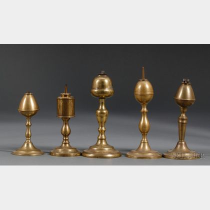 Five Brass Lamps