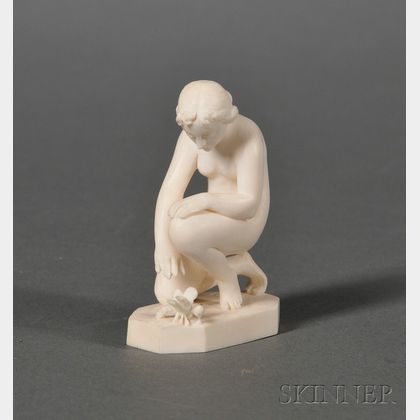 Small Carved Ivory Figure of a Nymph