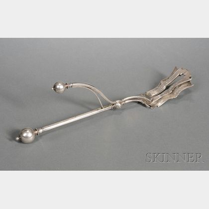 Large American Sterling Ball-top Serving Tongs