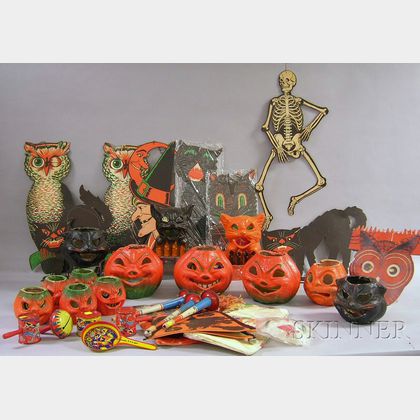 Group of Mostly Halloween Decorations and Noisemakers