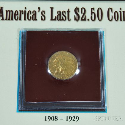 1925-D 2 1/2 Dollar Indian Head Gold Coin. Estimate $200-300