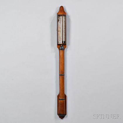 E.C. Spooner Walnut Mercury Stick Barometer
