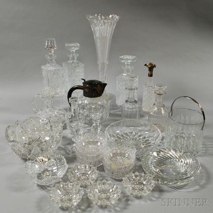 Twenty-seven Colorless Glass Tableware Items. Estimate $200-300