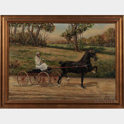 American School, Early 20th Century Horse and Buggy on a Country Road