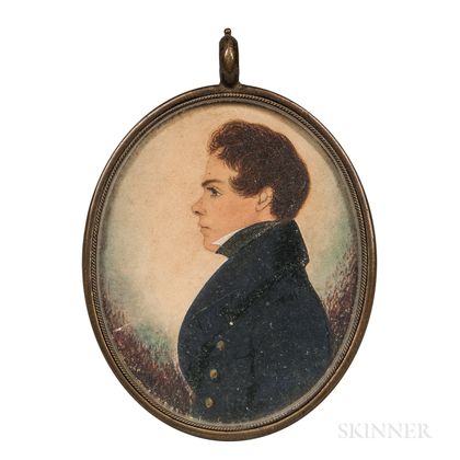 Attributed to James H. Gillespie (British/American, 1793-after 1849) Profile Portrait of a Young Man