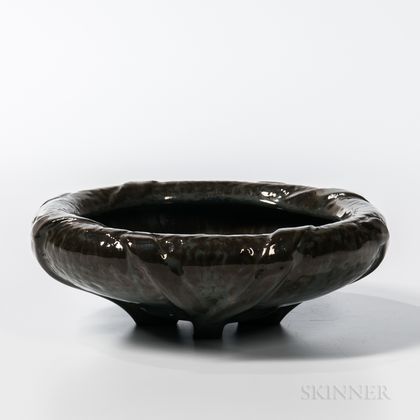 Fulper Pottery Arts and Crafts Folded-rim Bowl
