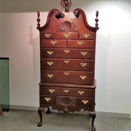 Baker Furniture Williamsburg Restoration Chippendale-style Carved Mahogany High Chest