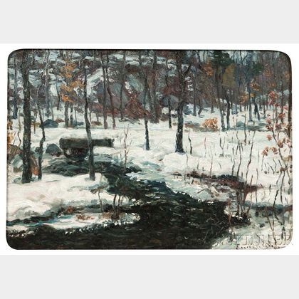 John Joseph Enneking (American, 1841-1916) Brook in Winter