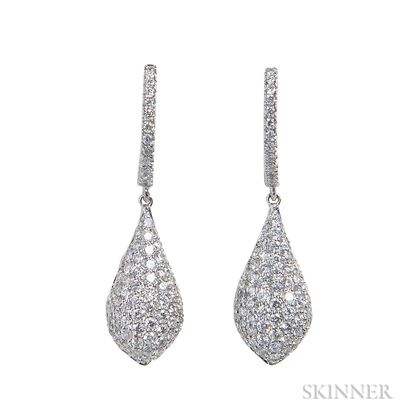18kt White Gold and Diamond Earrings