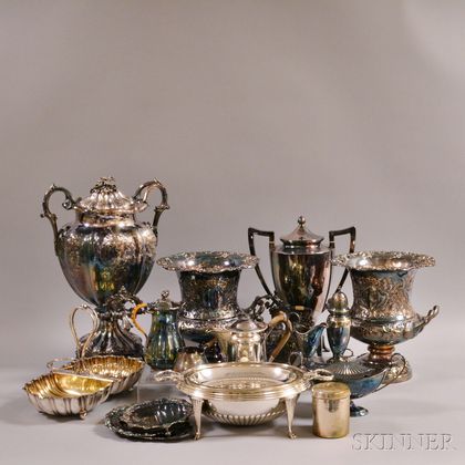 Seventeen Pieces of Silver-plated Tableware