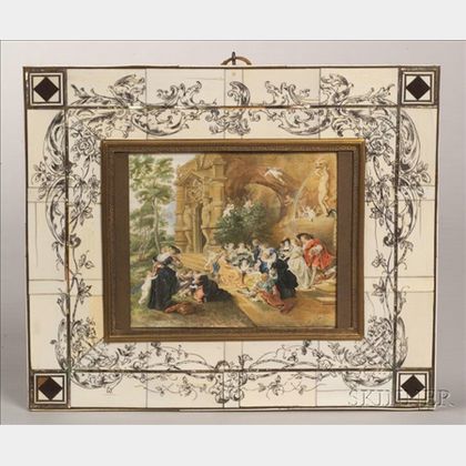 Continental Miniature Painting on Ivory after Rubens' Garden of Love
