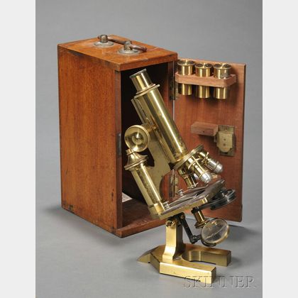 Lacquered Brass Monocular Microscope