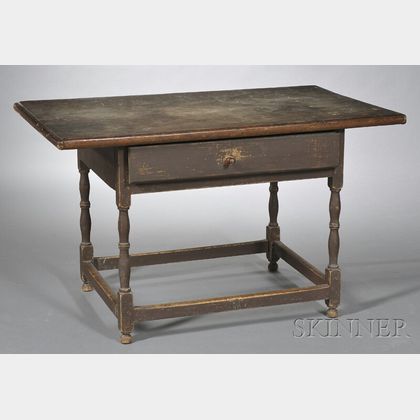 Maple and Pine Tavern Table with Drawer