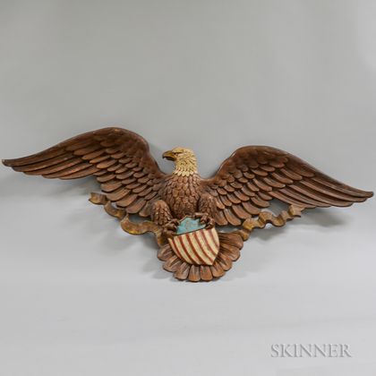 Molded and Painted Composite Spreadwing Eagle Plaque