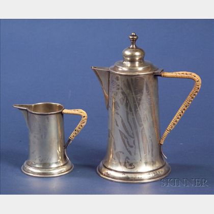 Austro-Hungarian Silver Demitasse Pot and Creamer