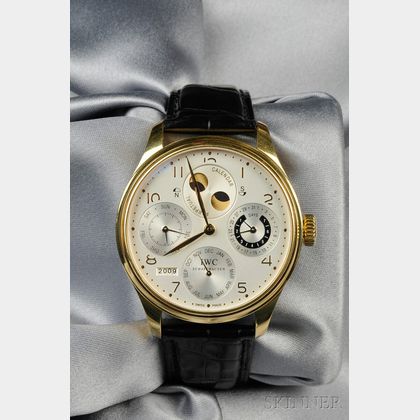 18kt Gold "Perpetual Portuguese Calendar" Wristwatch, IWC Schaffhausen