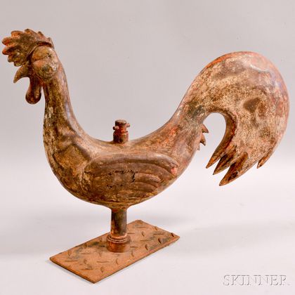 Painted and Molded Rooster Weathervane