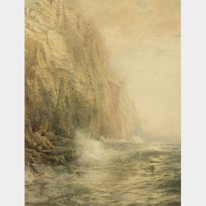 William Trost Richards (American, 1833-1905) Sea Cliffs