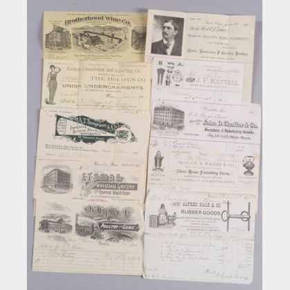 Group of Assorted Late 19th/Early 20th Century Billheads, Letterheads, Receipts