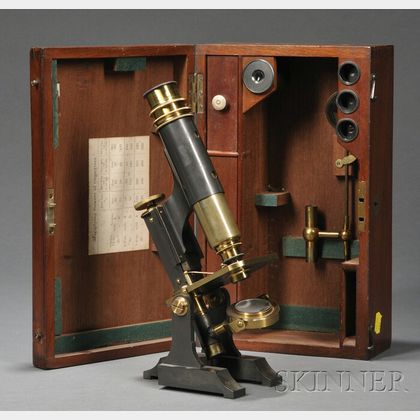 Brass Monocular Compound Microscope