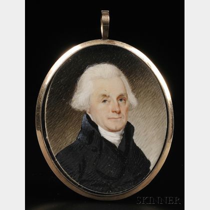 Possibly Robert Field, (American, born in England c. 1769-1819),Portrait Miniature of Thomas Jefferson c. 1800.
