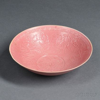 Pink-glazed Ding Bowl